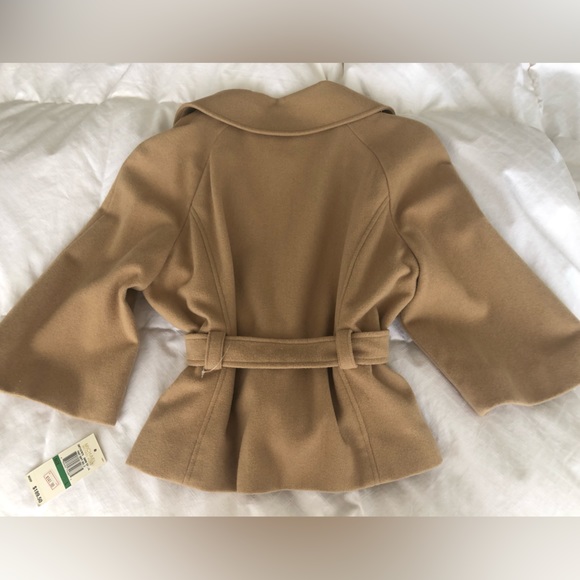 NWT Michael Kors 3/4 sleeve belted wool jacket blazer - Picture 3 of 11